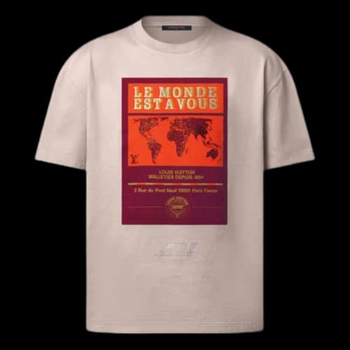 LOUIS VUITTON Embellished Graphic Cotton T-Shirt 'Ivory'