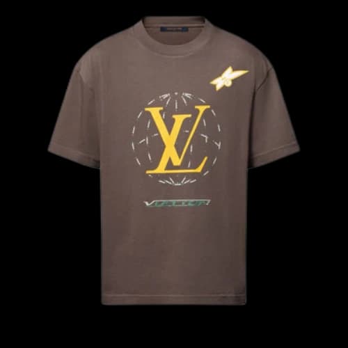 LOUIS VUITTON Washed Embellished Cotton T-Shirt 'Brown'