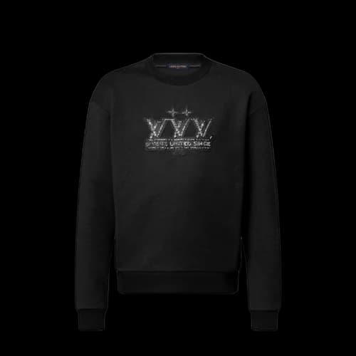 Louis Vuitton Embellished Signature Patch Sweatshirt Black