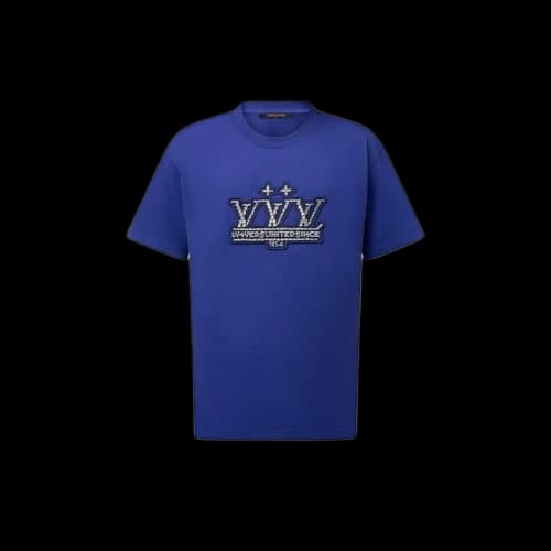 Louis Vuitton Embellished Cotton T-Shirt Clematis Blue