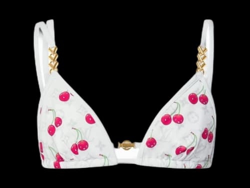Louis Vuitton x Takashi Murakami Cherry Bikini Top White