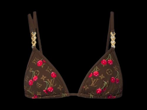 Louis Vuitton x Takashi Murakami Cherry Bikini Top Brown