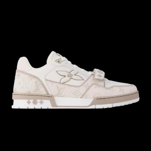 Louis Vuitton Trainer 'Velcro Strap - Beige Monogram Flowers'