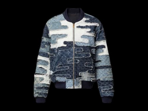 Louis Vuitton x Nigo Patchwork Denim Bomber Jacket Indigo
