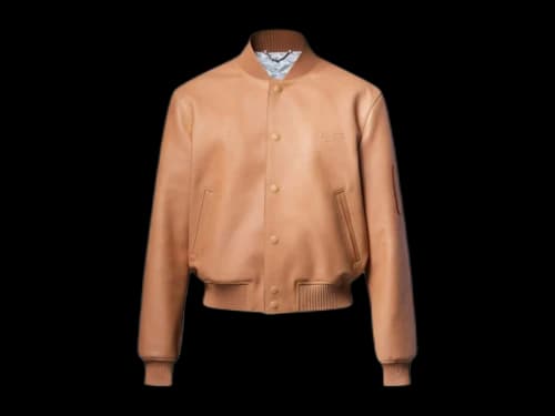 Louis Vuitton x Nigo Natural Leather Varsity Jacket Natural