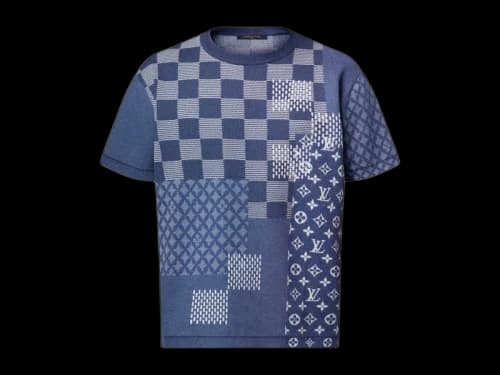 Louis Vuitton x Nigo Short-Sleeved Knitted Crewneck Indigo