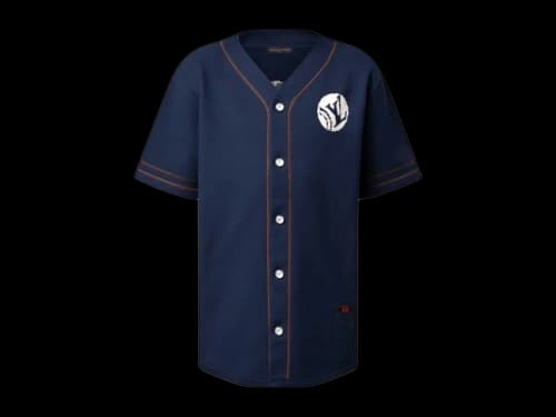 Louis Vuitton x Nigo Knitted Short-Sleeved Baseball Shirt Deep Navy