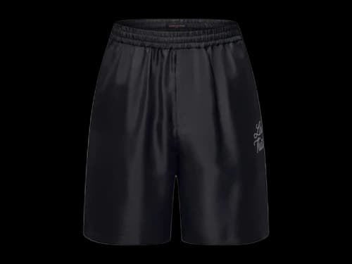 Louis Vuitton x Nigo Printed Signature Silk Shorts Black