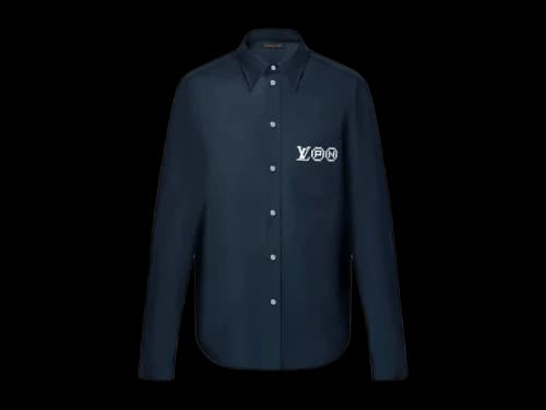 Louis Vuitton x Nigo Printed Signature Long-Sleeved Shirt Deep Navy