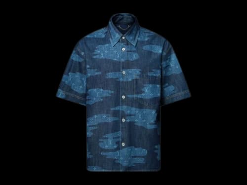 Louis Vuitton x Nigo Monogram Short-Sleeved Chambray Shirt Indigo