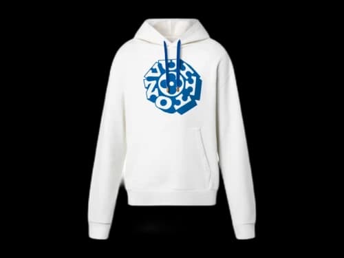 Louis Vuitton x Nigo Printed Signature Hoodie Milky White