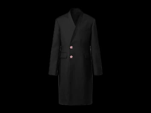 Louis Vuitton x Nigo Tailored Kimono Single-Breasted Overcoat Black