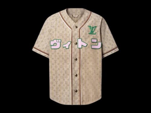 Louis Vuitton x Nigo Leather Baseball Shirt Beige