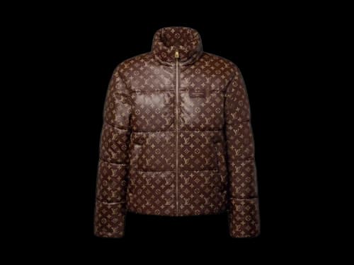 Louis Vuitton Monogram Leather Puffer Jacket Monogram Brown