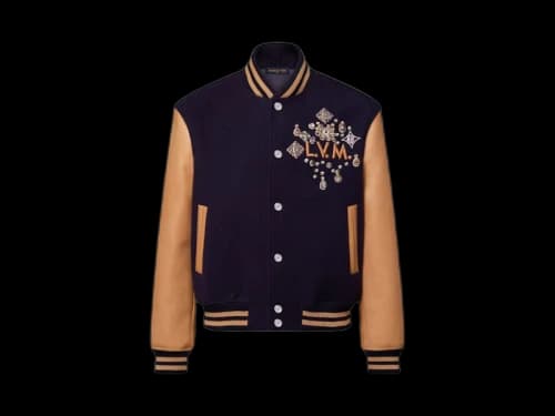 Louis Vuitton Embellished Varsity Jacket Purple Indigo