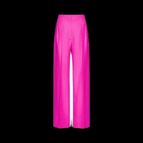 Valentino Crepe Couture Straight Leg Trousers 'Pink'