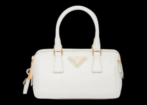 Prada Saffiano Leather Top Handle Bag White