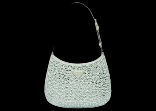Prada Cleo Satin Bag With Appliques Aqua