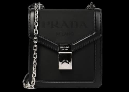 Prada Flap Lock Details Shoulder Bag Black