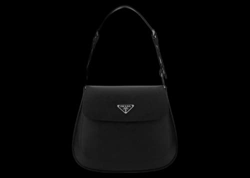 Prada Cleo Front-Flap Shoulder Bag Black