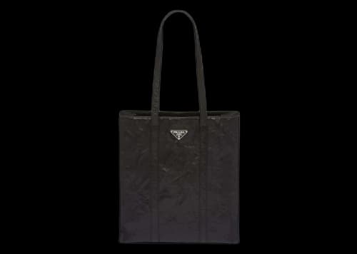 Prada Small Antique Nappa Leather Tote Black