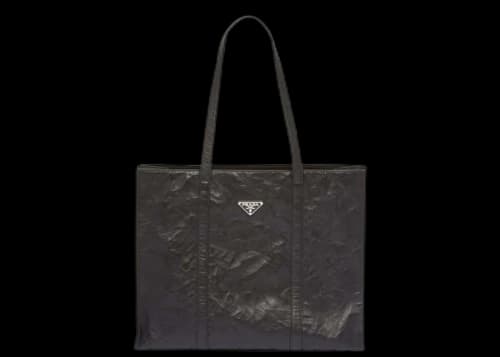 Prada Large Antique Nappa Leather Tote Black