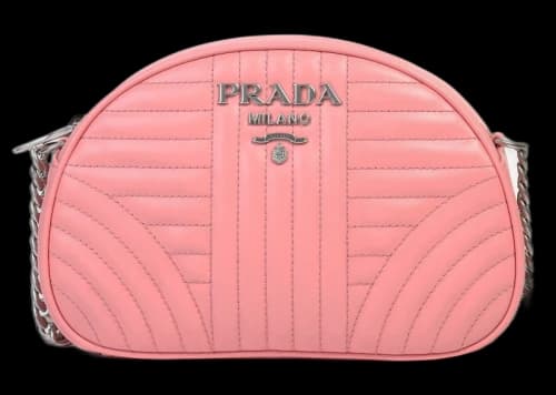 Prada Diagramme Wave Shoulder Bag Pink