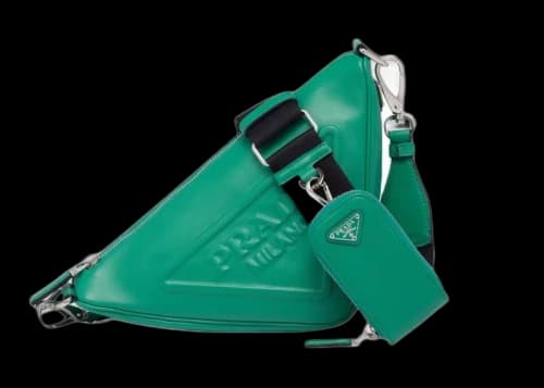 Prada Triangle Leather Shoulder Bag Mango