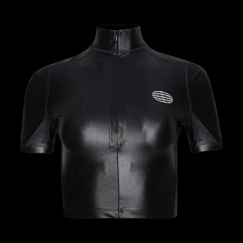 Alexander Wang Short-Sleeve Rashgaurd Half-Zip Top 'Black'