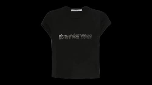 Alexander Wang Women's Hotfix Graphic Baby Tee Black