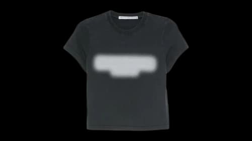 Alexander Wang Women's Embossgraphic Shrunken Tee Washed Black