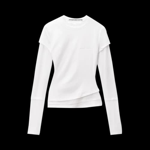 Alexander Wang Layered Long-Sleeve Top 'White'