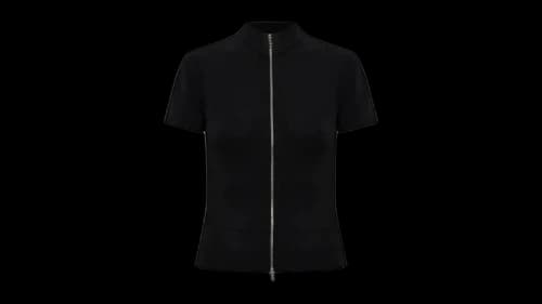 Alexander Wang Women's Mock Neck Short Sleeve Rashguard Top Black