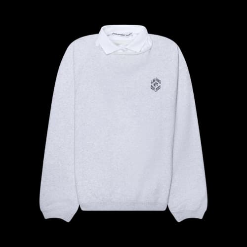 Alexander Wang Slashed Crewneck W/ Polo Dickie 'Grey'