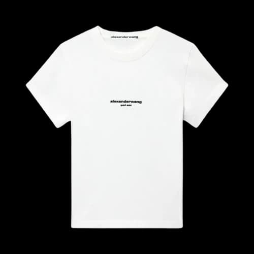 Alexander Wang Shrunken Short-Sleeve Logo Print Tee 'White'