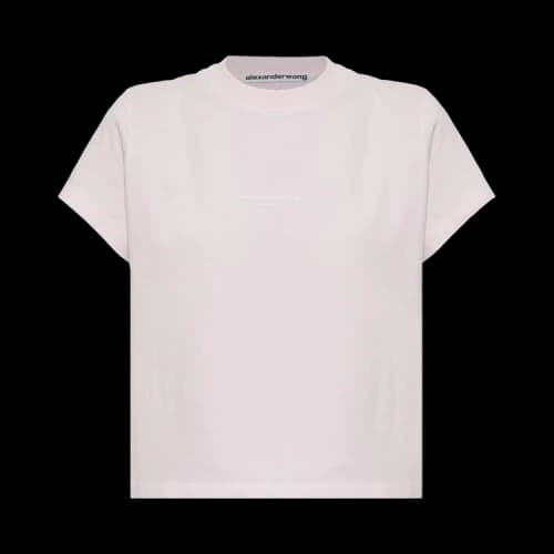 Alexander Wang Shrunken Short-Sleeve Logo Print Tee 'Washed Light Pink'