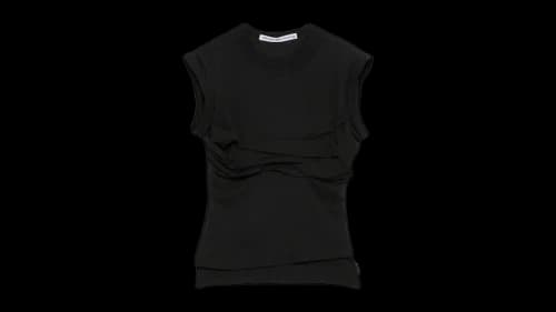 Alexander Wang Women's Twisted Bust Layered Tank Black