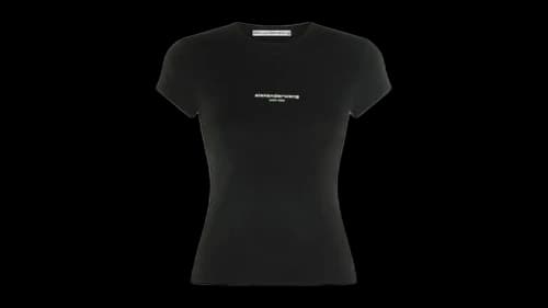 Alexander Wang Women's Logo Print Fitted Tee Black