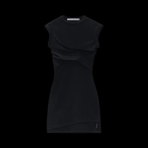 Alexander Wang Twisted Bust Mini Layered Sleeveless Dress 'Black'