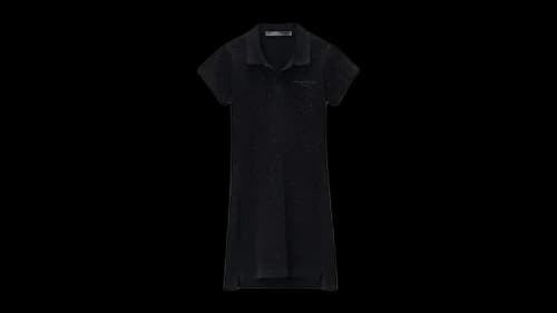 Alexander Wang Women's Allover Hotfix Shrunken Mini Polo Dress Washed Black
