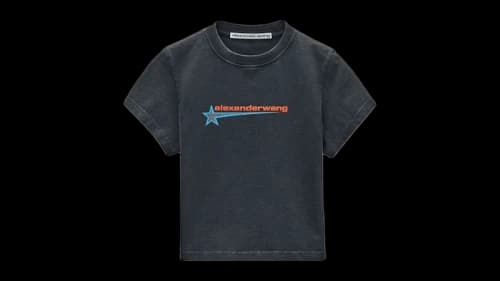Alexander Wang Shrunken Graphic T-shirt Washed Black