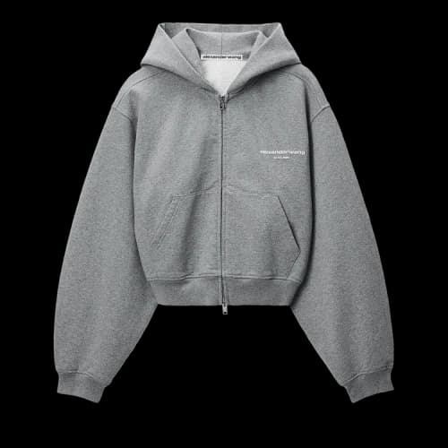 Alexander Wang Logo Print Zip-Up Hoodie 'Sidewalk'