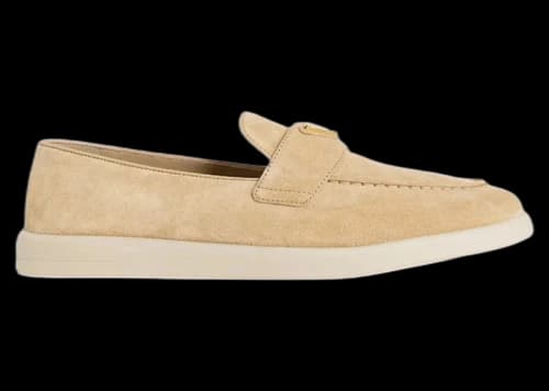 Prada Suede Leather Loafers Ecru (Women's)
