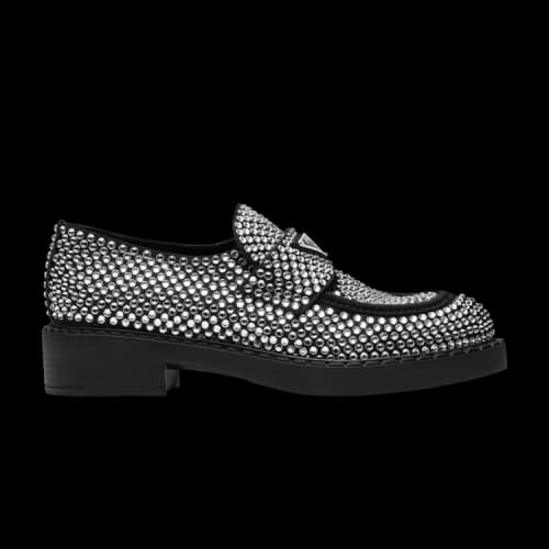 Prada Satin Loafer 'Black Studded Crystal' (Women's)