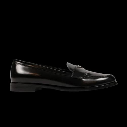 Prada Leather Logo Loafer 'Black' (Women's)