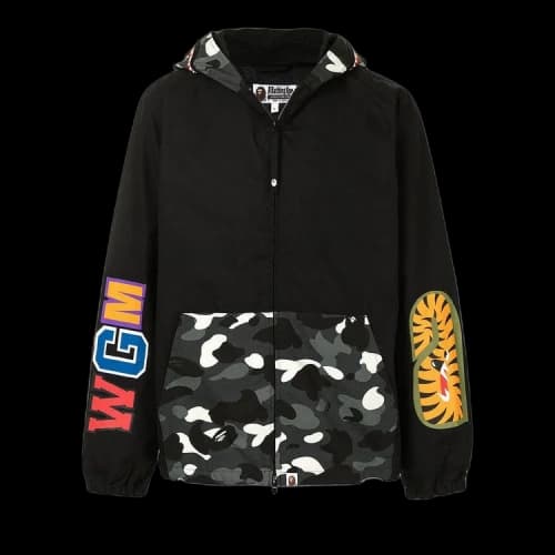 BAPE City Camo Shark Hoodie Jacket 'Black'
