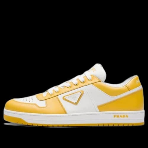 PRADA Downtown Leather Sneakers 'White Sun' (Women's)