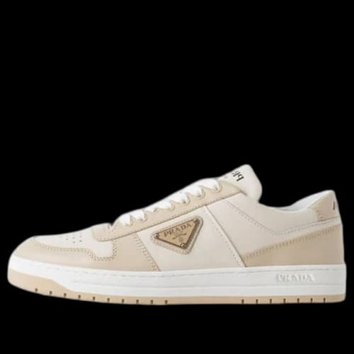 PRADA Downtown Leather Sneakers 'Beige' (Women's)