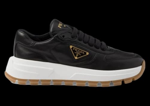 Prada PRAX 01 Leather Sneakers Black Gum (Women's)