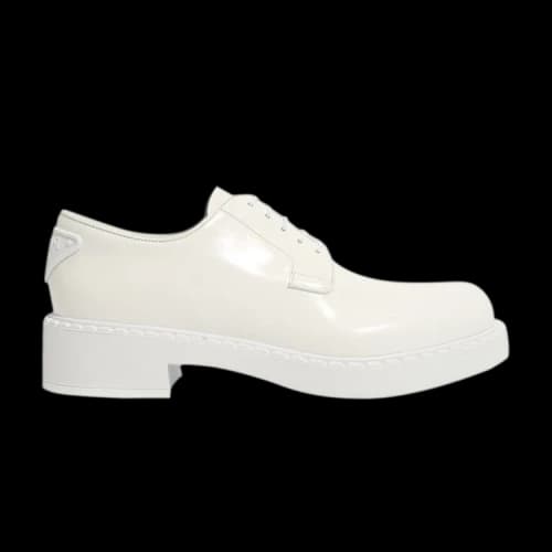 Prada Brushed Spazzolato Leather Derby 'White' (Women's)